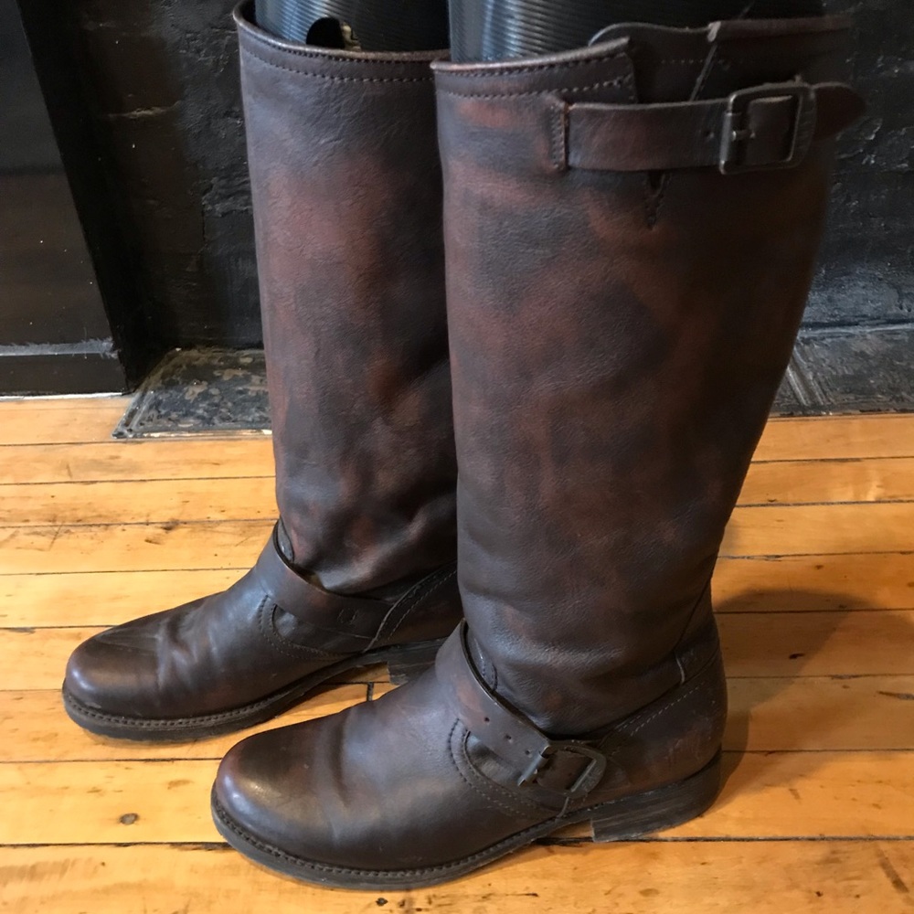 FRYE Veronica Slouch Boots Dark Brown